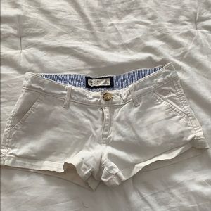 Abercrombie white jean shorts